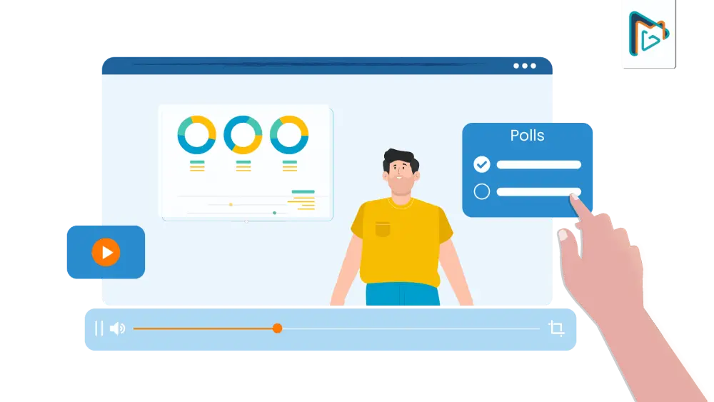 ویدئوی تعاملی همراه با پرسش و پاسخ و محتوای آماری ویدئوی آموزشی تعاملی با نظرسنجی و نمایش نمودارها