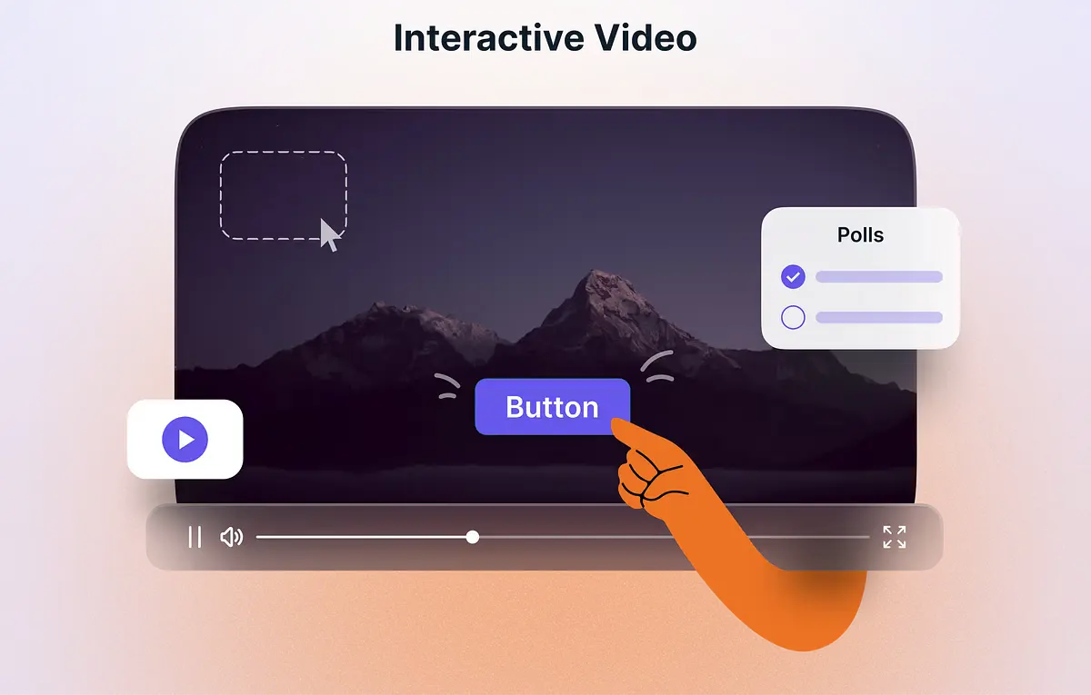محتوای ویدئویی تعاملی با امکان درج دکمه و پرسش از کاربر ویدئوی تعاملی با دکمهها و نظرسنجی در حال پخش
