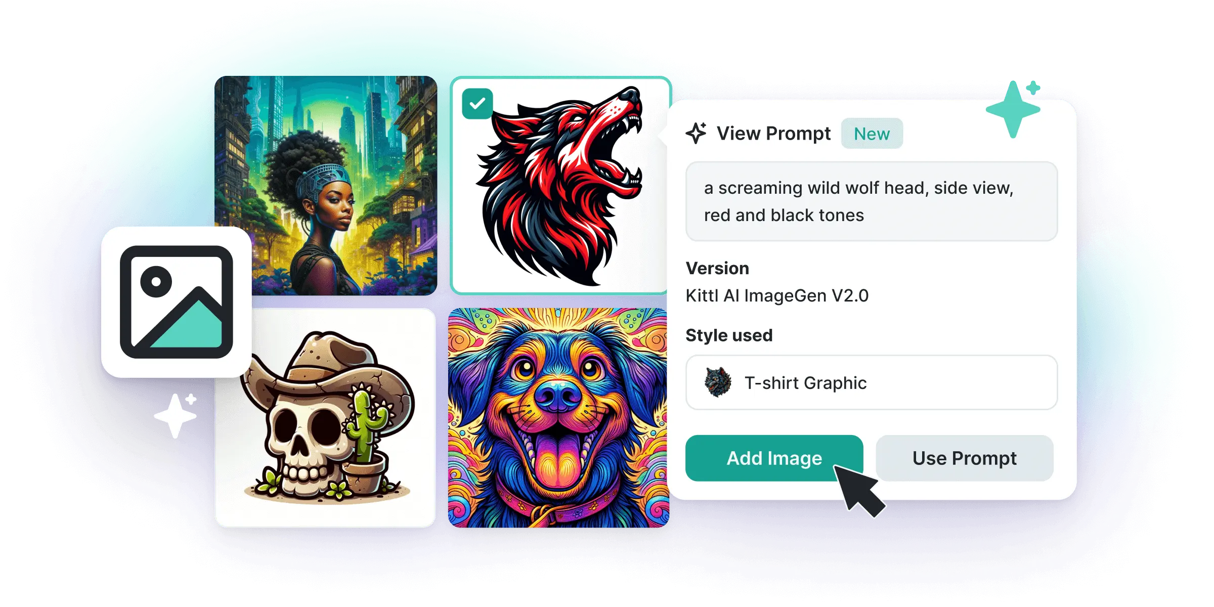 داشبورد تولید محتوای تصویری با هوش مصنوعی؛ ابزار هوشمند برای طرحهای هنری و آموزشی رابط کاربری تولید تصویر و محتوا با هوش مصنوعی؛ نمایش نمونه تصاویر خلاقانه و امکانات ساخت تصویر